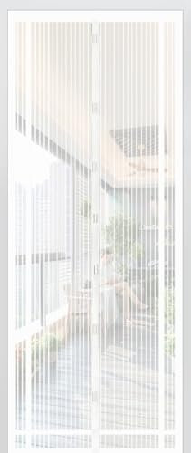 Sekey 160x230cm Zanzariera Magnetica per Porte, Tenda Magnetica, si Chiude da Sola, Senza Praticare Fori Può Essere Accorciata in Lunghezza e in Larghezza, Bianco