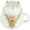 Mikinona 1 Pièce Tasse Céramique Filtre pour Tasse pour Bureau pour Boissons Chaudes Froides Design Ancien Généreuse Facile