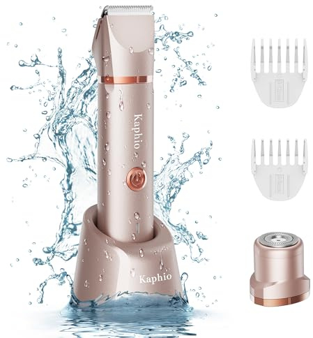 Rasoio bikini da donna – Rasoio intimo 2 in 1 per donna – Rasoio bikini impermeabile IPX7 per viaggi e doccia in estate (oro rosa)