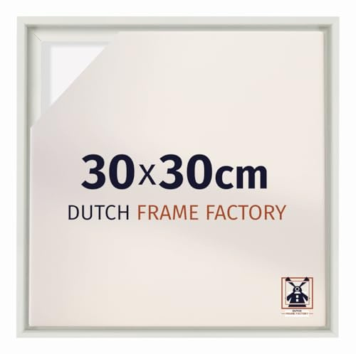 Dutch Frame Factory - Schattenfugenrahmen 30x30 cm Weiß Matt - MDF | Schattenfugenrahmen für Leinwände, Geeignet für Leinwände bis 2 cm Dicke, Ohne Rückwand und Glas, Made in Holland