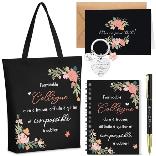 Hestya 6 Pcs Coffret Cadeau pour Collègue Femme, Noir