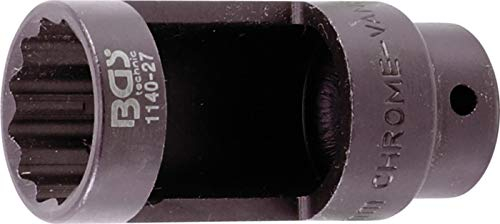 BGS 1140-27 | Vaso para sondas lambda | entrada 12,5 mm (1/2) | 27 mm 12 caras | ventana 28 mm