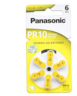 Lot de 6 piles type panasonic pR 10 piles (aide auditive phonak):