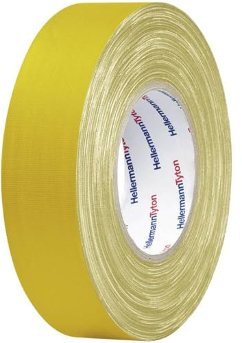 Hellermann Tyton HTAPE-TEX-19x50 Innen und Außen 50m Baumwolle, Polyethylen gelb Klebeband