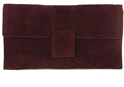 Elegante Faux Wildleder Clutch Bag/Schulter Tasche Anlass Hochzeit Party Prom Bag Burgund weinrot