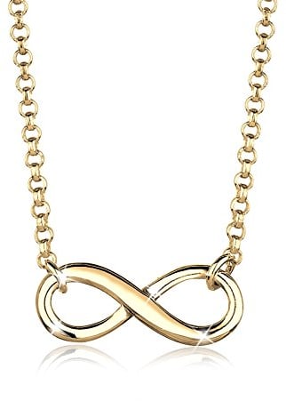 Elli Halskette Damen Infinity Symbol Unendlichkeit in 925 Sterling Silber Vergoldet