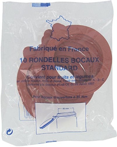 Lot de 10 rondelles en Caoutchouc pour bocaux - Marque Hutchinson - Fabriqué en France - 85mm - Diamètre Ext x diamètre Int x EP - 85 x 65 x 2,5 mm