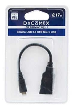 Dacomex blister cable otg 15CM micro usb bm 5p vers usb af