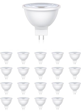 ledscom.de 20 Stück GU5.3 LED Leuchtmittel, MR16, warmweiß (2700 K), 5,5 W, 483lm, 37°