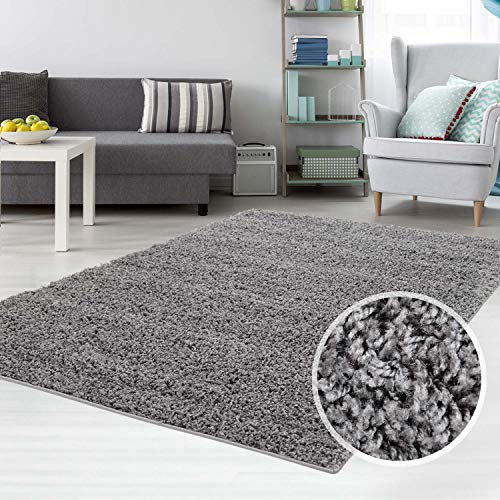 Shaggy - Alfombra, flokati, acrílico, gris oscuro, 70 cm_x_250 cm