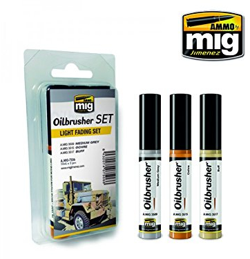 Ammo MIG-7506 Ölpinsel-Set, leicht, mehrfarbig, 3 Stück (1 Stück)