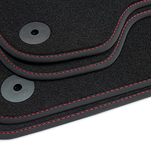 tuning-art V213-V214 Fußmatten Exclusive passend für VW Sharan 2 Seat Alhambra 2 7N 2010-2022, Naht:Rot