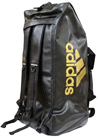 adidas Sporttasche - Sportrucksack Kunstleder schwarz/Gold, Gr. L