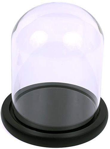 Hochwertige Echtglas-Vitrine rund mit schwarzer Basis für eine Pop! Sammelfigur
