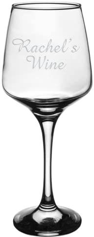 Vaso de vino blanco personalizable con grabado, cualquier texto, cualquier imagen