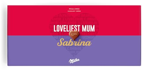 Chocolat Personnalisé - Pralines en forme de coeur, Cadeaux en chocolat fourrés à la crème de noisettes et de nougat (220 - grammes)