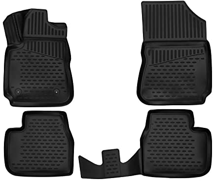Tapis de Sol Compatible avec Citroen C4 Cactus 2014-2020 Caoutchouc TPE Noir