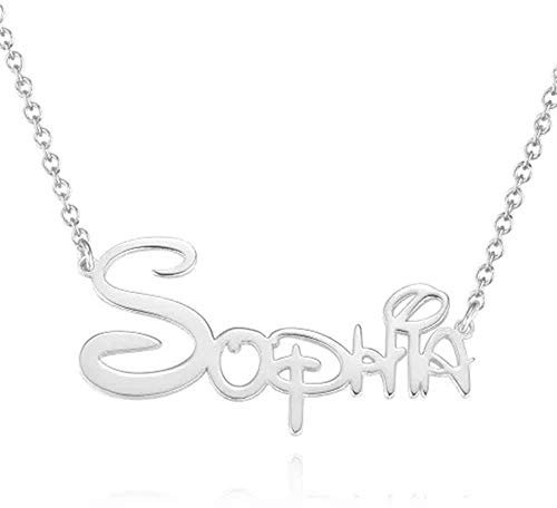SOUFEEL Collier Prenom Personnalisé avec Pendentif 14K Or Rose Argent 925 Cadeau Personnalisé Maman Anniversaire pour Noël Femme Fille Marriage