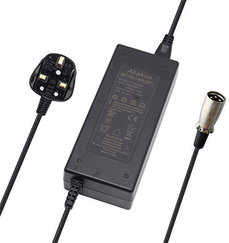 Abakoo 42V 2A Lithium Battery Charger for 36V 10 Series XLR Male 3-Pin for Mini Dirt 650 Power Chair Wheelchair Izip I600 I750 I1000, Mongoose M750, X1000 S1000 ST1000 S600 S750