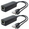 ANVISION 2er-Pack 5 V Gigabit PoE Splitter, USB Typ C, 48 V auf 5 V 2,4 A Adapter, IEEE 802.3af konform