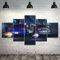 CHUADIAD 5 Stück Wandbild GTR R34 VS Supra Fahrzeug Modern 5 Panel Leinwand Gemälde HD Druck für Wohnzimmer Home Decor Poster - Rahmenlos