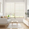 Blindecor Lira doppelrollo - duo rollo tag und nacht Leinen Cremefarben - 170 x 180 cm (Breite x Länge) | Stoffgröße 167 x 175 cm | Fensterrollo zebra