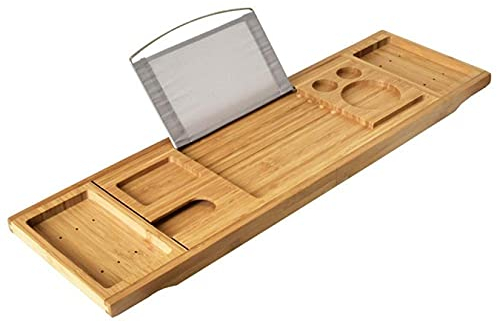 RONGJJ Badewanne Tablett Badewanne Caddy Mit Leseständer Oder Tablet-Halter Weinglashalter Und Anderes Zubehör Platzierung