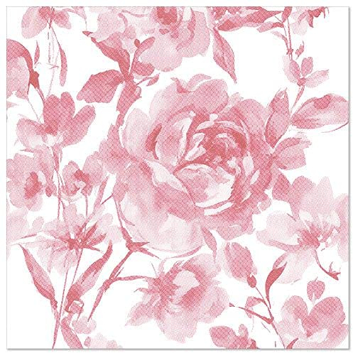 PAPSTAR Servietten ROYAL Collection 1/4-Falz 40 cm x 40 cm Bordeaux Rose 88743 Premiumservietten Rosen stoffähnlich Gute Faltbarkeit, 250 Stück
