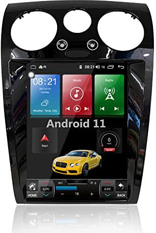 MOOKAKA Tesla Autoradio Android 11 Autoradio 2 DIN Navigation GPS Hauptgerät für Bentley Continental GT 2004-2011 Autoradio Multimedia-Player Vertikal Display mit Carplay DSP