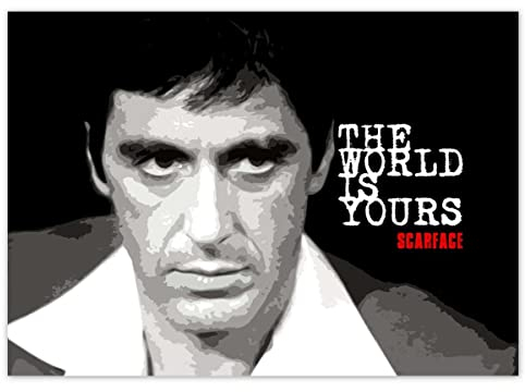 H149 Wandbild, Motiv: The World Is Yours Pacino, 70 x 50 cm