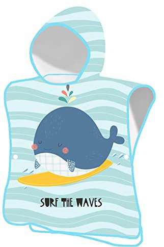 Marine Tier Delfin Badeponcho Poncho Handtuch Kinder Jungen Teenager, Poncho Handtuch Schnelltrocknend Umziehhilfe Strand Surf Poncho Herren Damen, Kapuzen Poncho Bade(Blau4,65x65cm)
