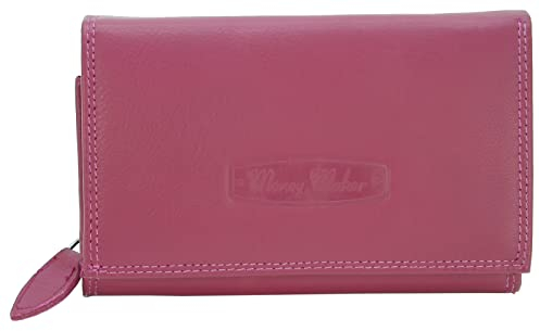 Money Maker - Grand Portefeuille en Cuir pour Femme - avec Protection RFID - Grand Espace de Rangement - Rose