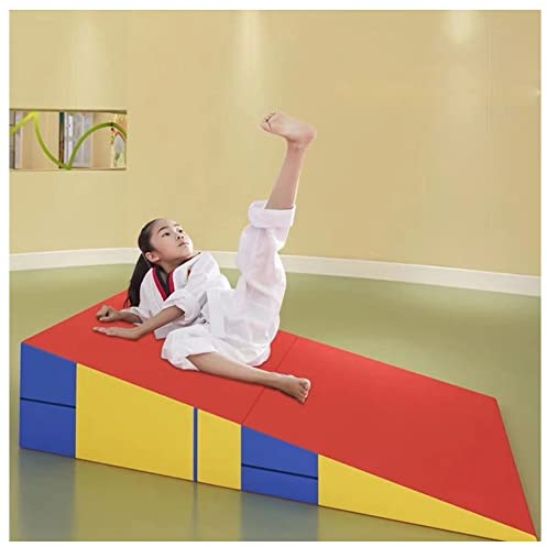 LXHONG Faltbare Gymnastik-Käsekeil-Neigungsmatte - Gym-Turnmatte - Für Heimtraining, Spiel, Aerobic - Leicht Zu Transportieren Und Zu Lagern - Mehrere Größen (Farbe : Rosso, Größe : 120x65x35cm)