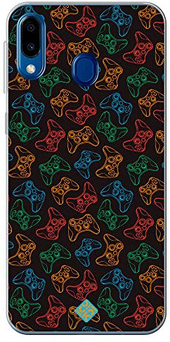 Movilshop Étui pour [Samsung Galaxy M20] Dessin Gamers [ Manettes Xbox ] en silicone souple Transparent Coque Case Cover Gel pour Smartphone.