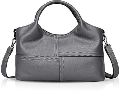 ADITAM Damen Handtaschen Mode Umhängetaschen für Damen Top Handle Taschen Over The Shoulder Bags für Damen Weiches PU-Leder Grau Double The Comfort