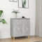 WIFESE Sideboard Mit Massivholz-Beinen Betongrau 60x35x70 cm - Komodenschrank, Küchenschrank, Flurschrank Mit Schubladen - Schmal Für Wohnzimmer, Küche, Flur