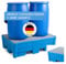 Auffangwanne classic-line aus Polyethylen (PE) für 2 Fässer, mit verzinktem Gitterrost, 1330x930x385