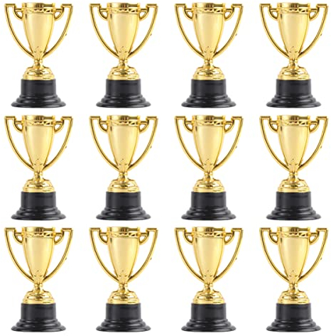 CLISPEED 12 Pièces Trophée De La Cérémonie De Remise des Prix De Réalisation Trophées Dor Mini Récompenses De Football Récompenses du Trophée Mini Star du Jeu Le Golf Paquet