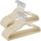 SONGMICS Cintres en Velours, Lot de 50, Antiglisse, avec Encoches, Barre pour Pantalons, Crochet Pivotant à 360°, Gain de Place, Épaisseur 0,6 cm, Longueur de 43 cm, Beige Sable CRF029K05