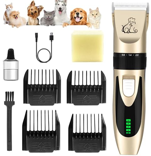 Anluomania Tondeuse Chien Professionnelle, Tondeuses électriques pour chiens Sans Fil, Tondeuse à poils d'animaux, Electrique Tondeuse, Silencieux Electrique Tondeuse pour Chien, Chats et Animaux
