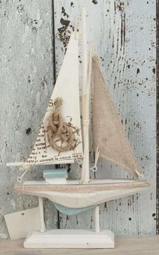 Generisch Holz Segelboot Segler Boot Schiff Knoten 23,5x14x3cm für die Maritime Deko