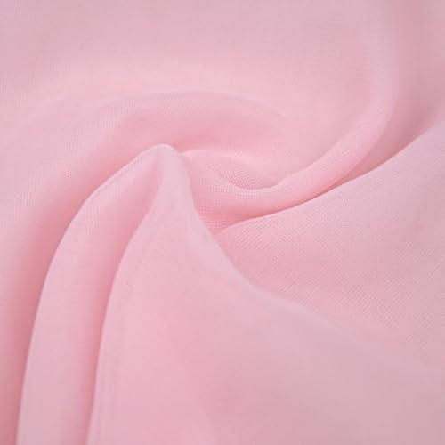 Textrend Tissu mousseline mètres - 100% polyester - Matière anallergique - Tissu pour la couture de vêtements, voiles et décorations - Textiles 1x1.6m (Rose)