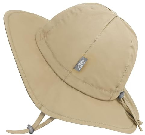 Jan & Jul Kinder Atmungsaktiver Sonnenhut aus 100% Baumwolle (L: 2-5 Jahre, Olive Khaki)