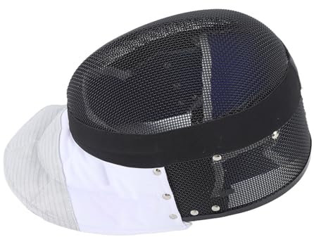 SIXRUN Helm - Fechtkutschenmaske, Fencing Foil Mask, Fencing Helmet mit Gepolstertem Latz, CE 350N zertifizierte Nationalmaske, für Tägliches Training und Wettkampf, Schwarze - M