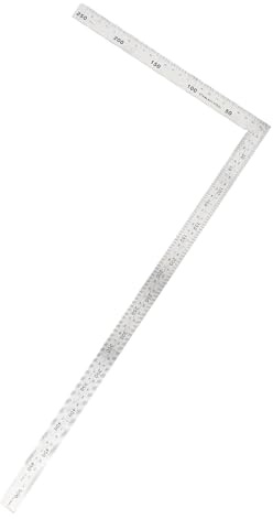 Schreinerwinkel mit Anschlag, 90 Grad Anschlagwinkel Zimmermannswinkel, Winkel aus Edelstahl, Anschlaglineal Kombinationswinkel zwei Skalengrößen (500 mm * 250 mm)