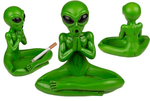 Aschenbecher, Yoga Alien, ca. 13,5 cm, aus Polystein