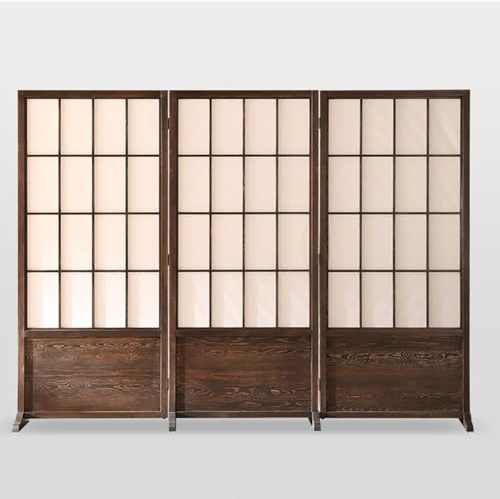 TT-YEC Klappbarer Raumteiler Im Japanischen Stil, Freistehende Sichtschutzwand Aus Holz, Bewegliche Trennwand Für Die Privatsphäre, Raum-Sichtschutzpaneel, Geeignet Für Das Büro,B