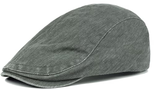 KeepSa Baumwolle Herren Newsboy Schiebermütze Flatcap Tellermütze Schlägermütze Gatsby Ivy Barett Cap Sommer Atmungsaktiv Verstellbare Vintage Cabbie Cap 57-61CM