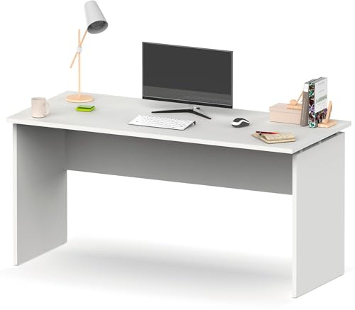 briebe Schreibtisch, Computertisch, Büro, Arbeitszimmer 76 x 155 x 68 cm (H x B x T), Büro, Zimmer, Schreibtisch, Weiß