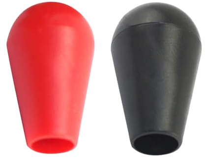 Joystick Oval Balltop, 2-TLG Arcade Kugelgriff Ersatzteile Ellipse Oval Ball Top Universal Joystick Griff Zubehör (Schwarz+Rot)
